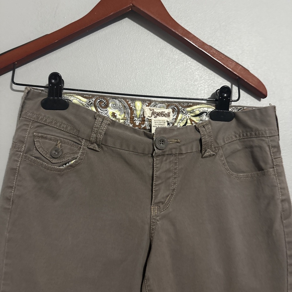 Womens Jezebell Mid Rise Boot Cut Brown Khakis Pants Sz 9 Jeans - Picture 2 of 12